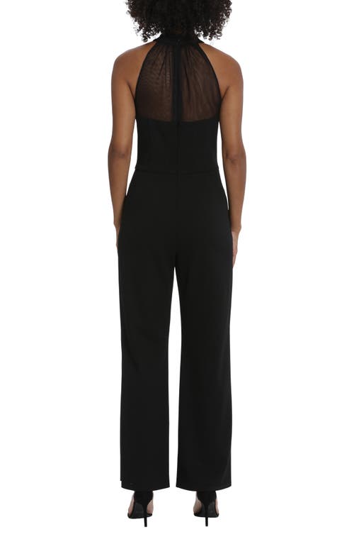 Maggy London Illusion Mesh Detail Sleeveless Jumpsuit In Black