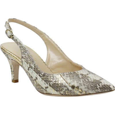 J. Renee Brisha Snake Embossed Slingback Pump B - Beige