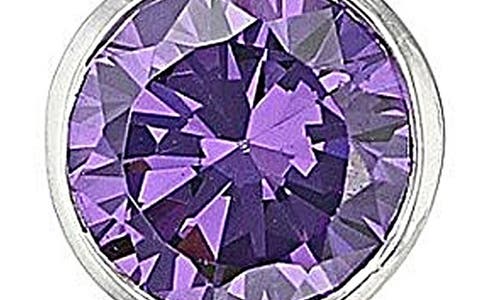 Judith Ripka Cz Dangle Hoop Earrings In Purple/silver