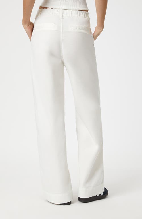 Mavi Jeans Pera Pleated High Waist Wide Leg Pants In Off-white Light Twill