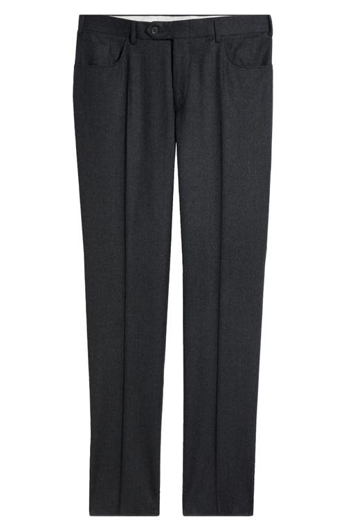 Shop Canali Impeccable Regular Fit Wool Pants In Dark Grey