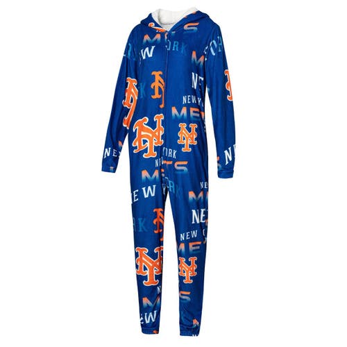 Women's Concepts Sport Royal New York Mets Windfall Union Full-Zip Pajama Suit