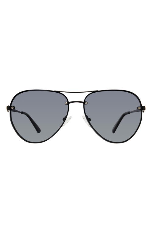 Kurt Geiger London Shoreditch 60mm Rimless Aviator Sunglasses In Black