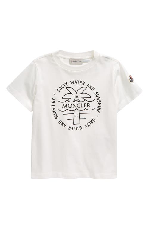 Moncler Kids' Logo Cotton Graphic T-Shirt Silk White at Nordstrom,