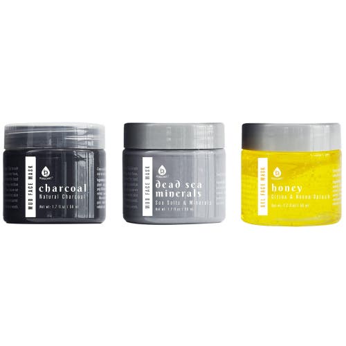Pursonic 3 Pack Facial Therapy Mud Face Mask With Mask Applicator In Grey