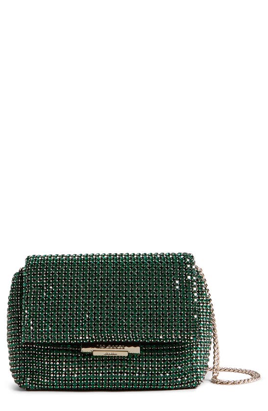 Ted Baker Glitters Mini Crystal Crossbody Bag In Green