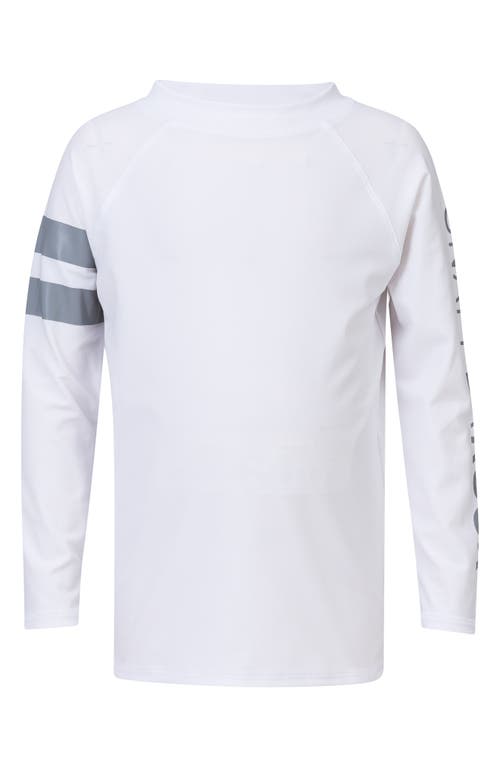 Snapper Rock Kids'  Raglan Long Sleeve Rashguard In White/grey