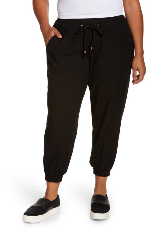 Wit & Wisdom Textured High Waist Joggers Black at Nordstrom,