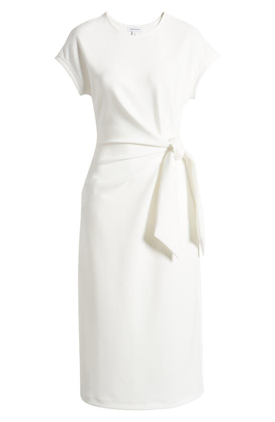 Shop Nordstrom Tie Waist Midi Dress In Ivory Cloud
