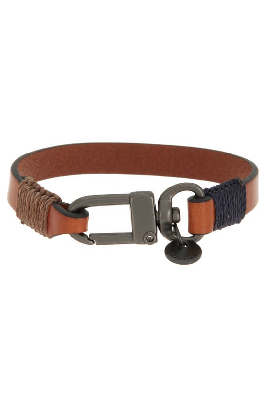 Caputo & Co Leather Bracelet In Tan