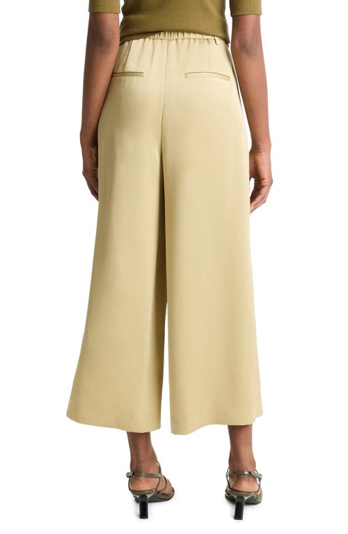 Shop Vince Mid Rise Satin Culottes In Pale Cliff