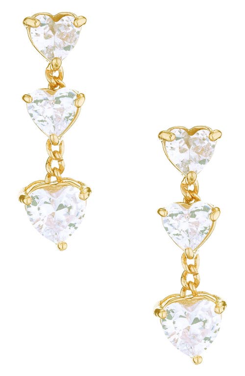 Ettika Queen of Hearts Linear Drop Earrings in Gold at Nordstrom