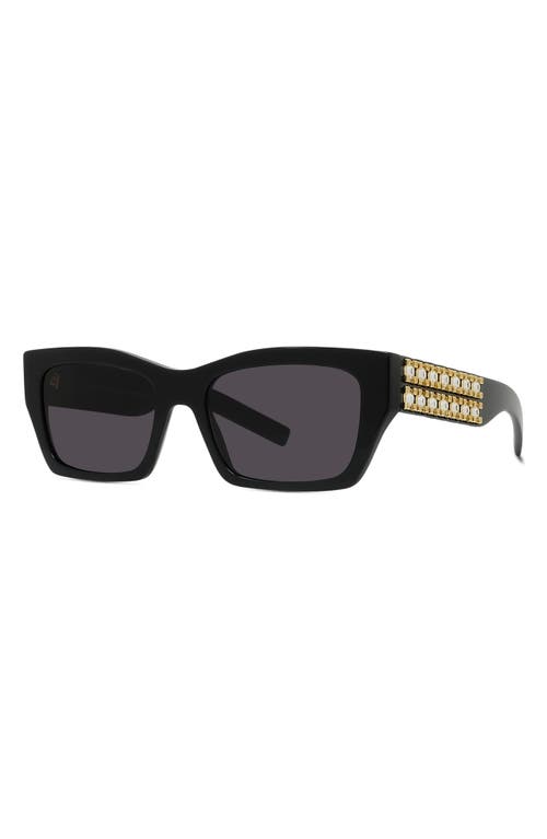 Shop Givenchy Plumeties 54mm Geometric Sunglasses In Shiny Black/smoke