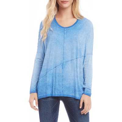 Karen Kane Vintage Wash Stretch Jersey Top, Blue