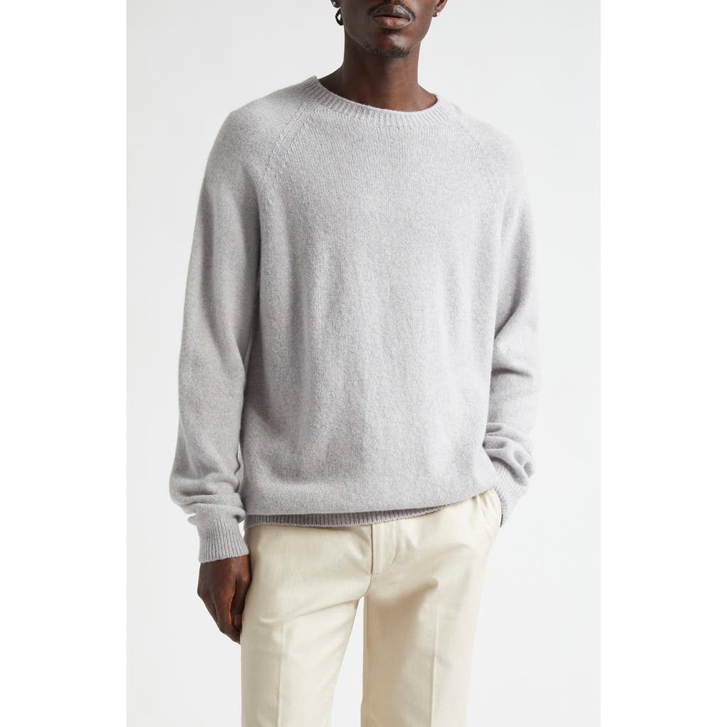 Sunspel Lambswool Crewneck Sweater in Pink Smoke Twist