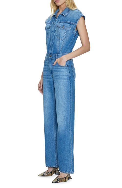 Shop Pistola Lennox Flare Denim Jumpsuit In Vacancy