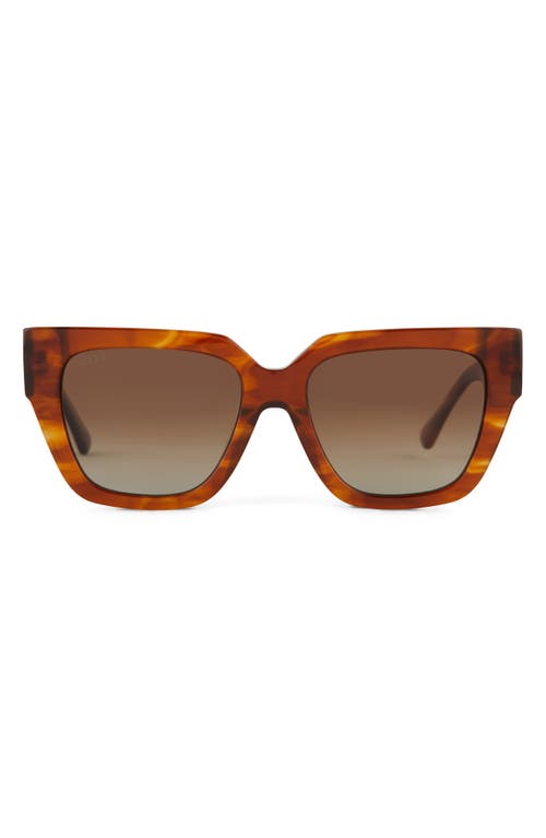Remi II 53mm Polarized Square Sunglasses in Brown Gradient