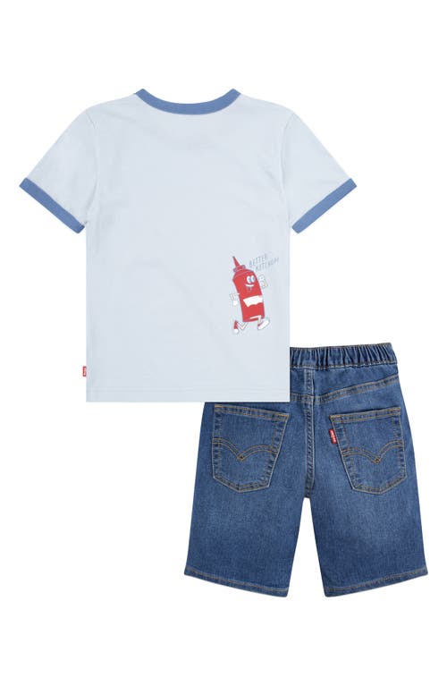 Shop Levi's® Kids' Cookout Ringer T-shirt & Shorts Set In Niagra Mist
