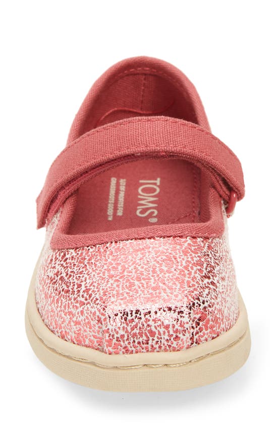 Toms Kids' Glitter Mary Jane Flat In Dark Pink