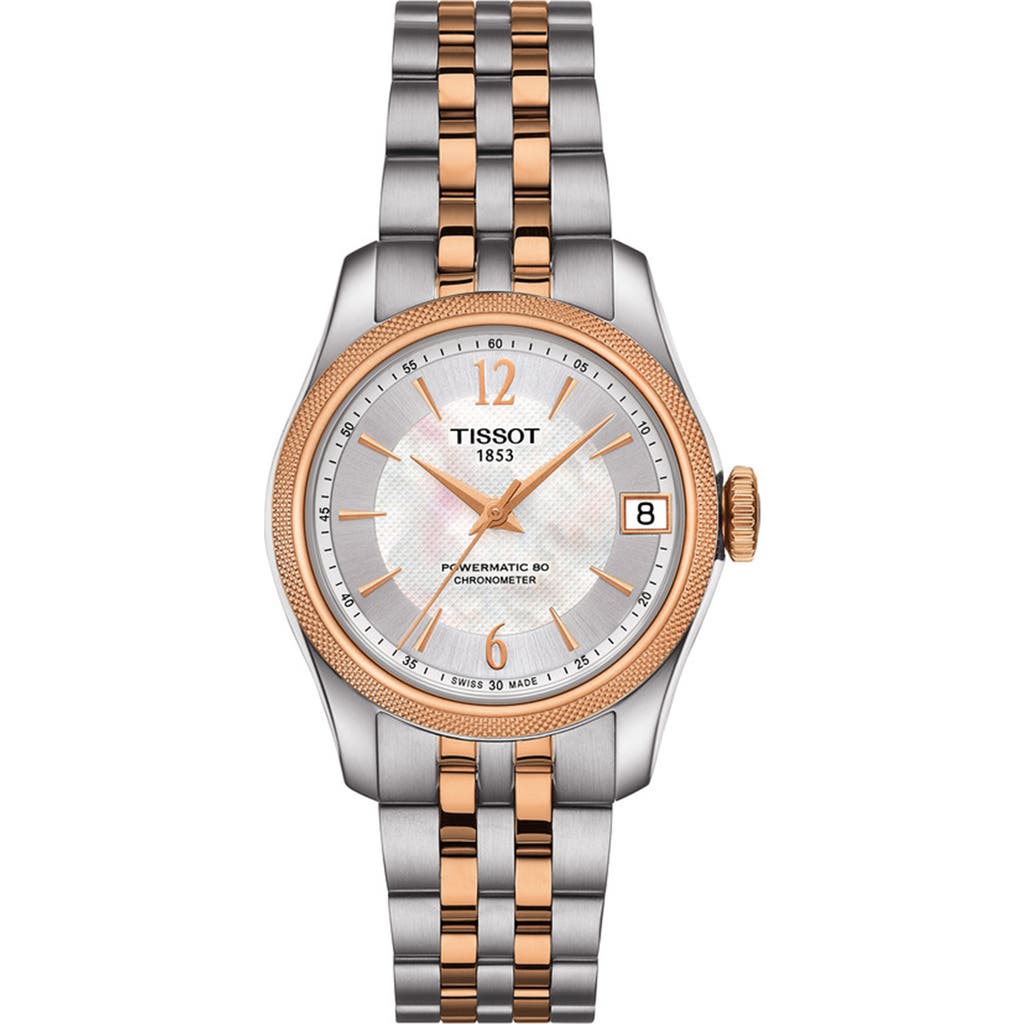Tissot Ballade Mother Of Pearl Bracelet Watch, 34mm In Rose Gold/mop/rose Gold