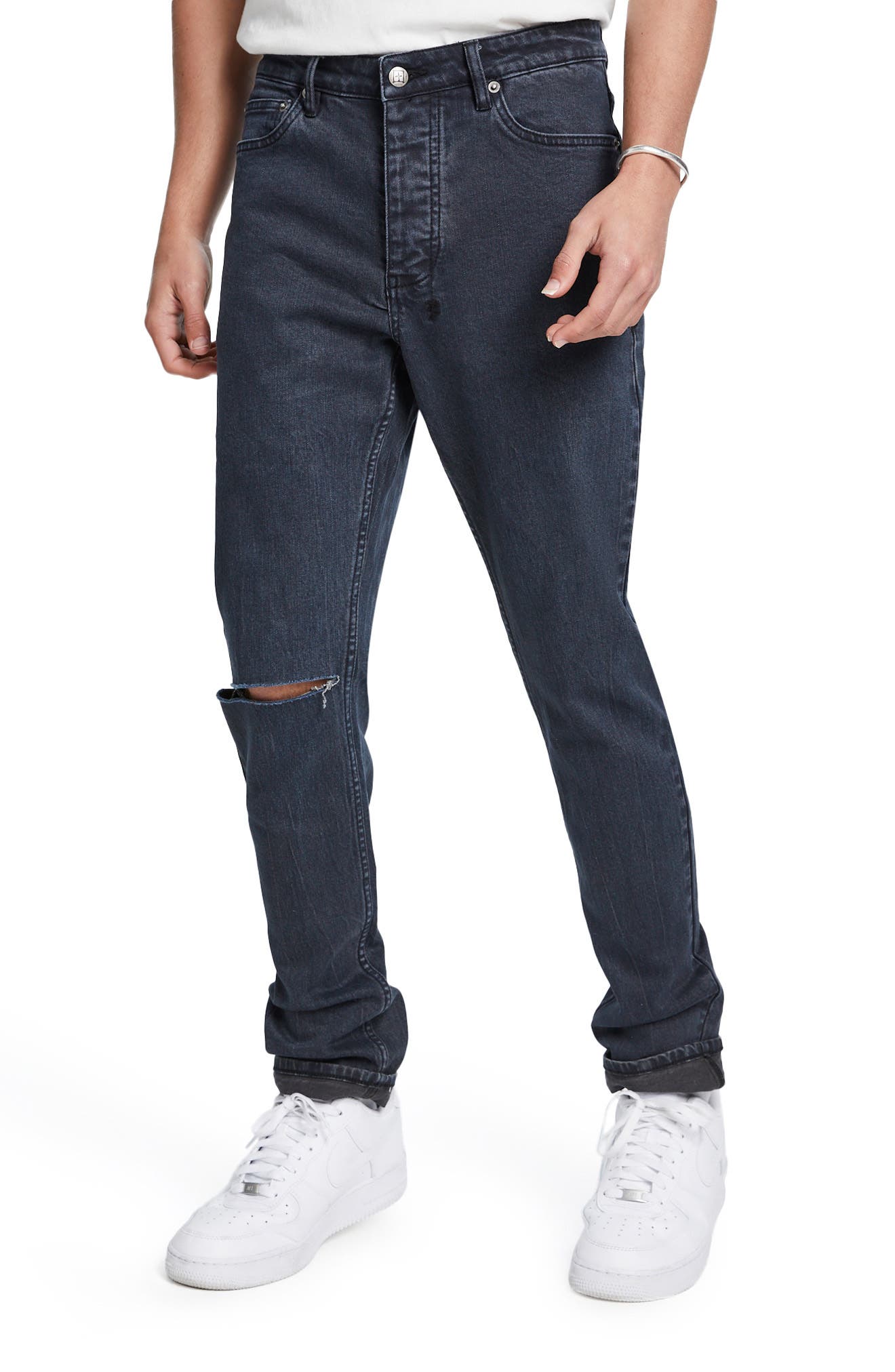 Ksubi Chitch Shadow Re-Dye Slash Skinny Jeans in Denim at Nordstrom, Size 29