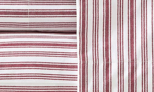 Nautica Coleridge Stripe Full Sheet Set In Red