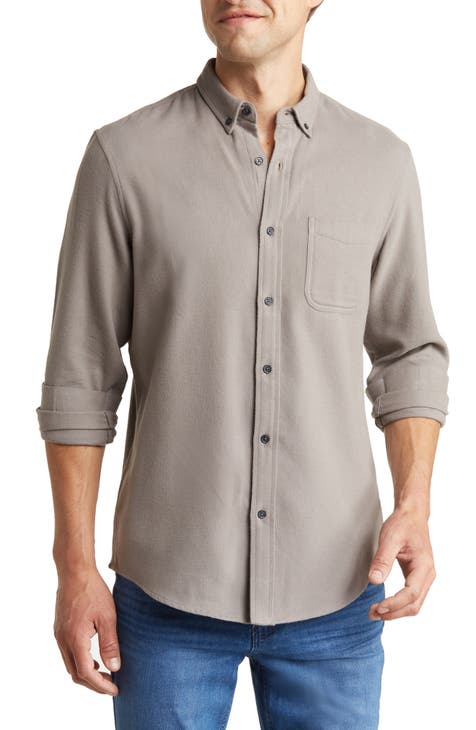 Nylon Long Sleeve Big & Tall Casual Button-Down Shirts for Men for