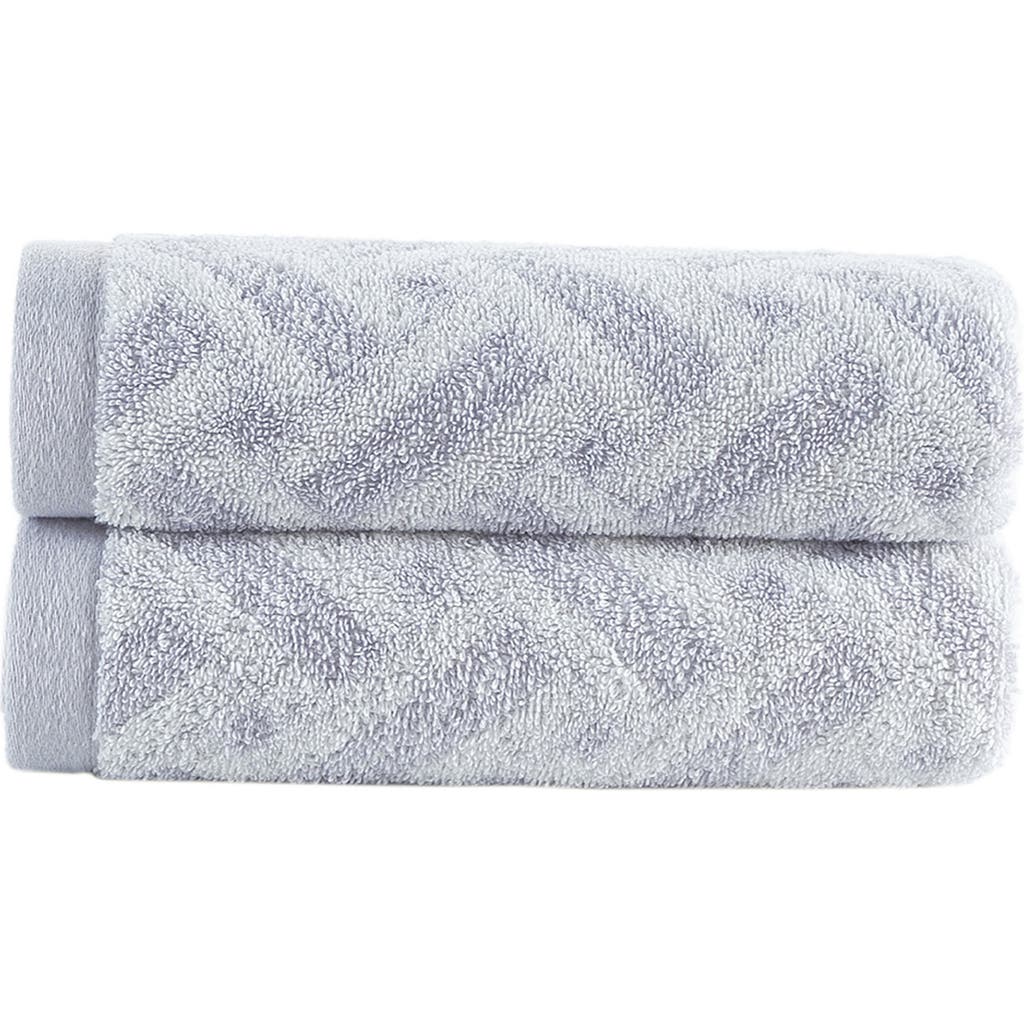 Brooks Brothers Crisscross Stripe 2-pack Turkish Cotton Bath Towels In Silver