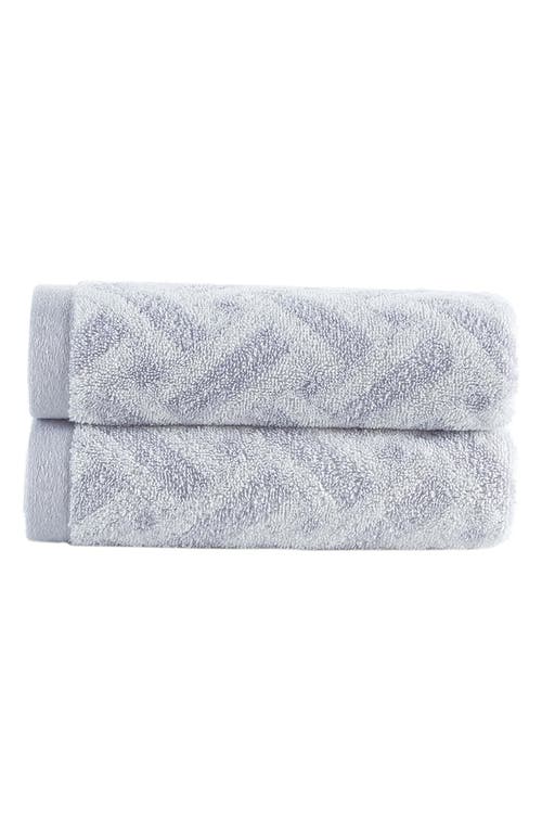 Brooks Brothers Crisscross Stripe 2-pack Turkish Cotton Bath Towels In Silver