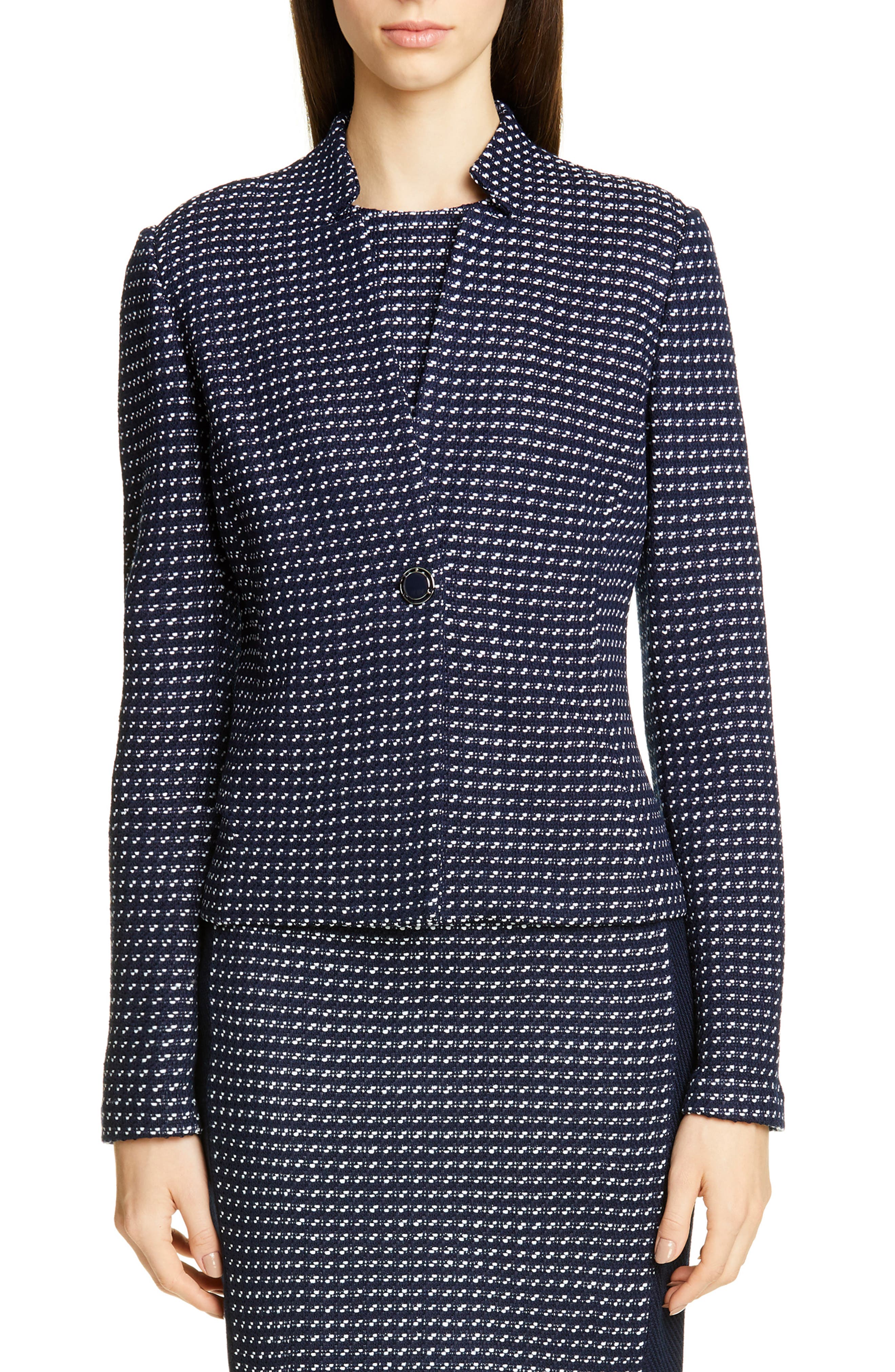 St. John Collection Dotted Inlay Tweed Knit Jacket Nordstrom