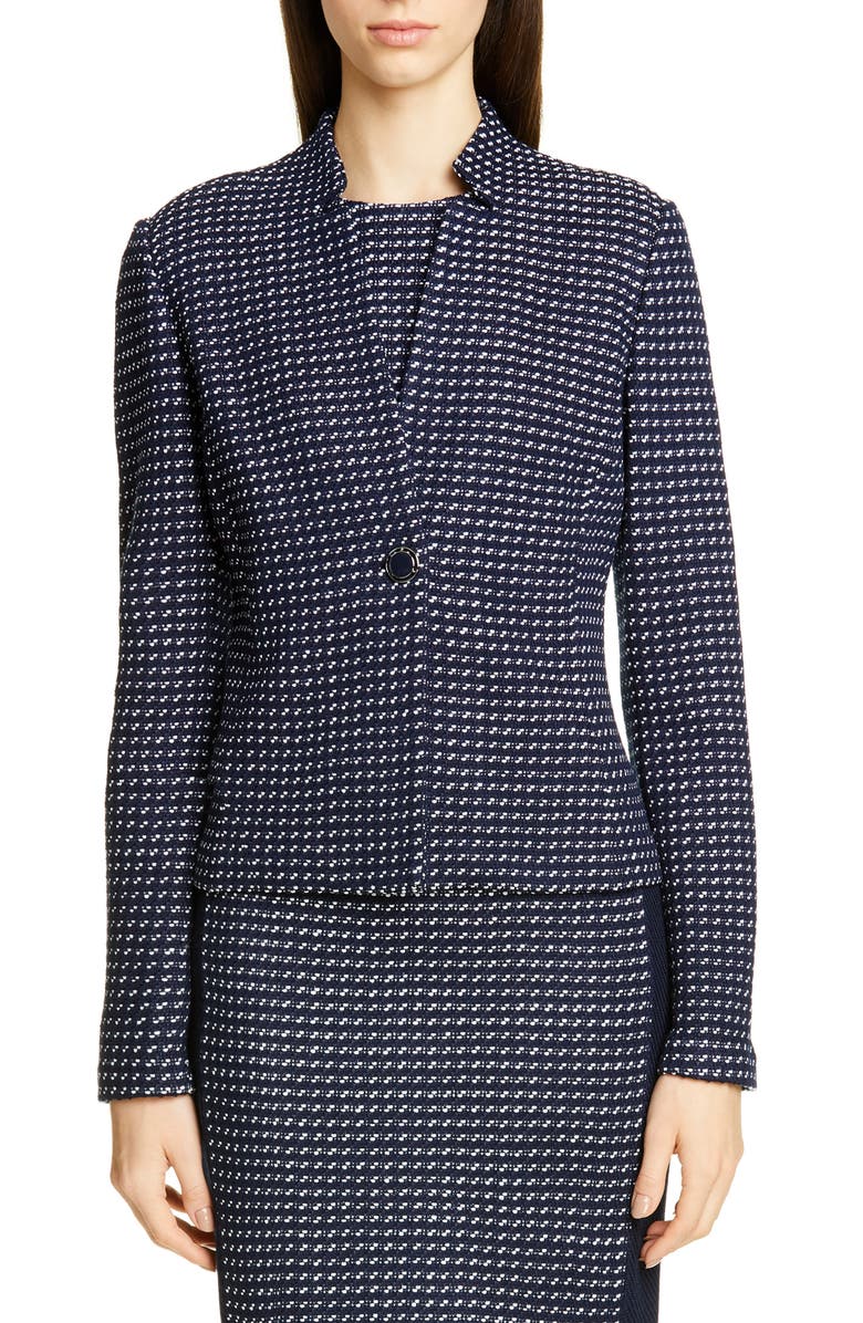 St. John Collection Dotted Inlay Tweed Knit Jacket | Nordstrom