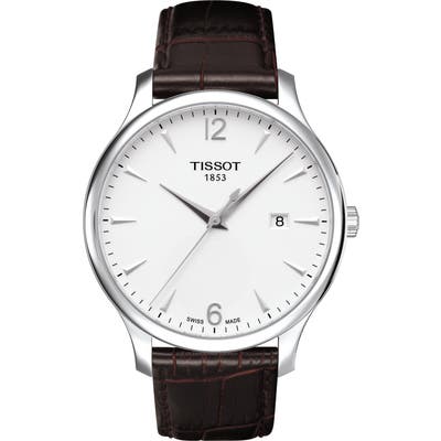 Tissot Tradition Leather Strap Watch, 42Mm