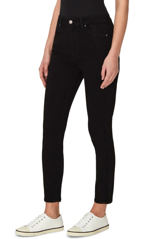 7 For All Mankind High Waist Ankle Skinny Jeans in Bair Midnight Black