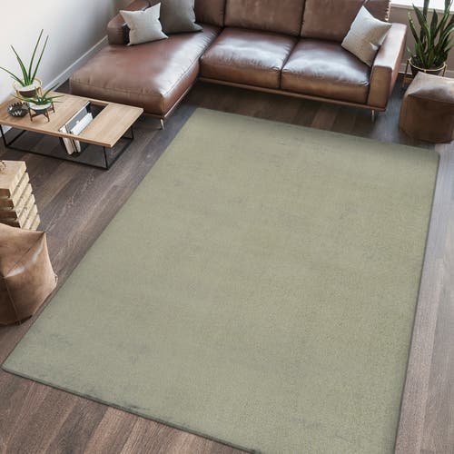 Shop Jonathan Y Twyla Classic Solid Low-pile Machine-washable Area Rug In Sage Green