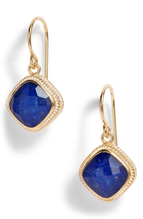 Anna Beck Lapis Lazuli Cushion Drop Earrings in Gold-Lapis