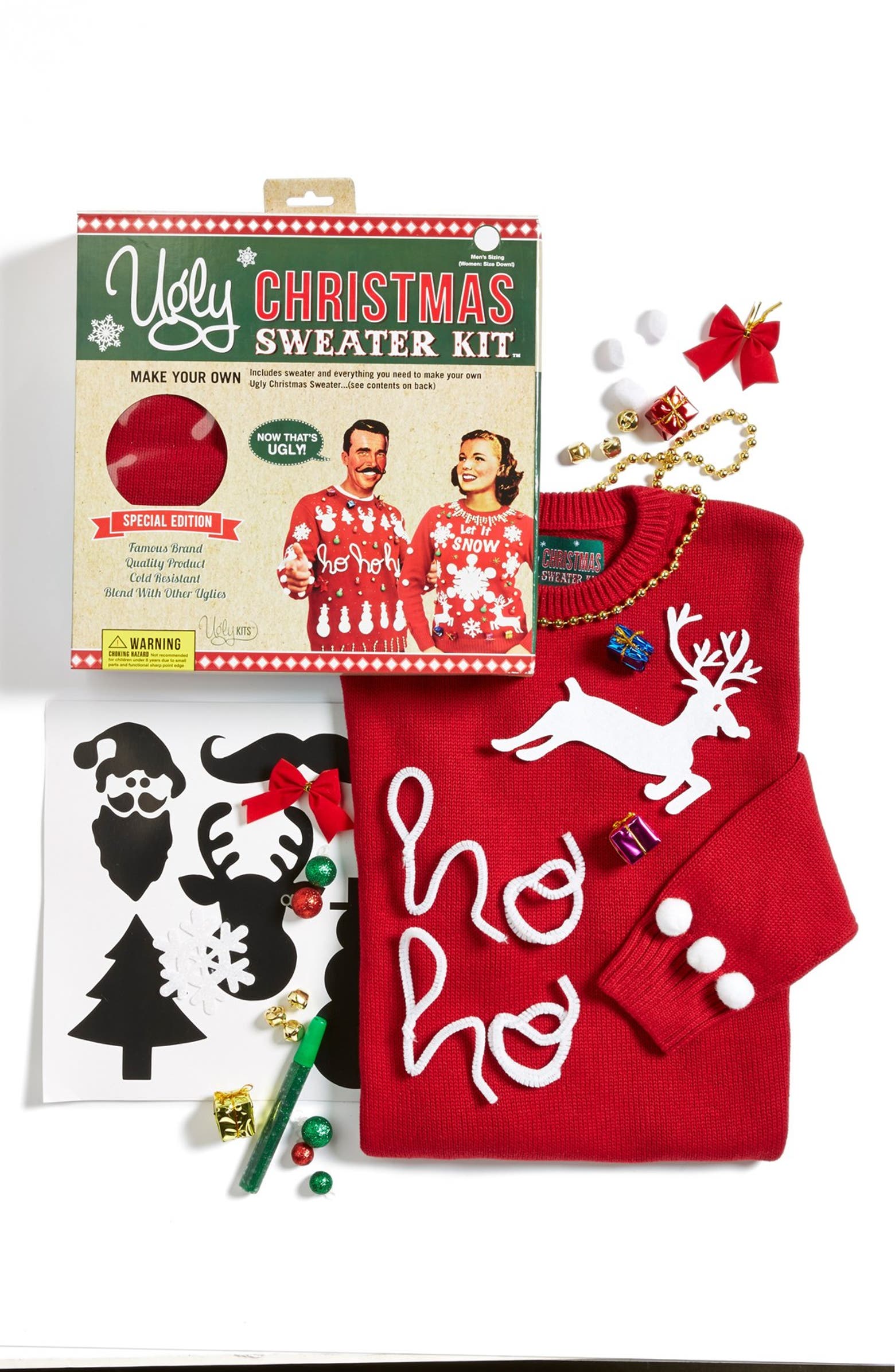 Ugly Christmas Sweater Solid MakeYourOwn Sweater Kit (Juniors
