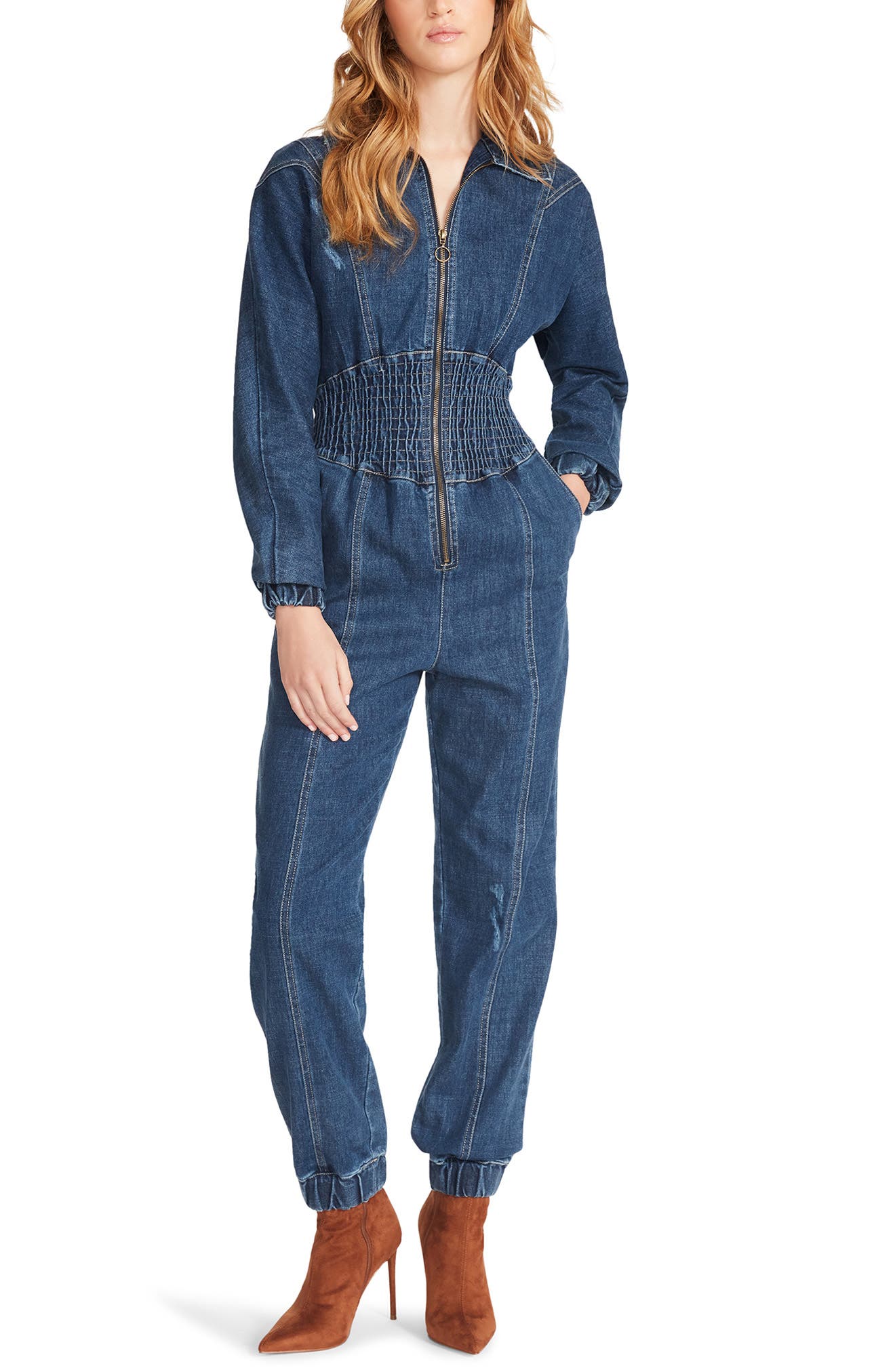 long denim jumpsuit