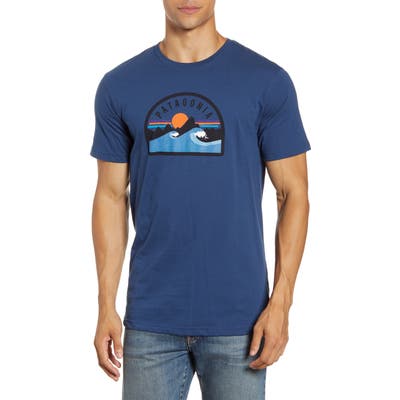 Patagonia Boardie Badge Organic Cotton T-Shirt, Blue