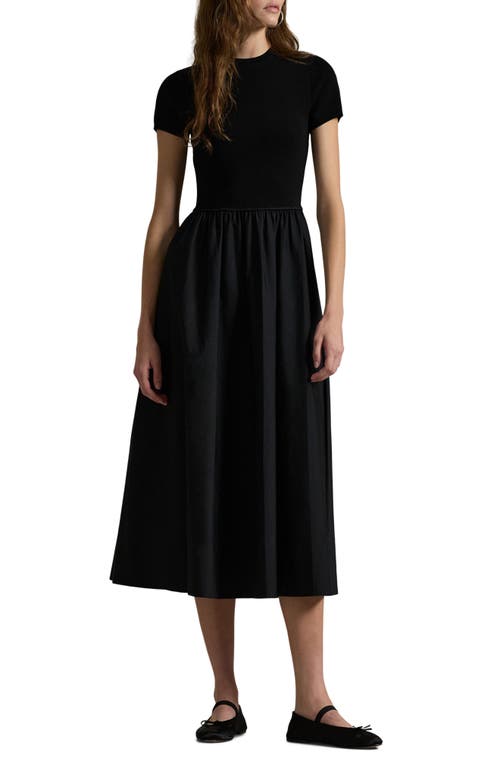 Shop Polo Ralph Lauren Mixed Media Maxi Fit & Flare Dress In Polo Black