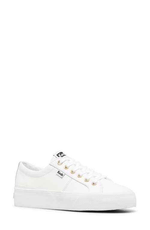 Keds® Jump Kick Duo Leather Lace-Up Sneaker in White