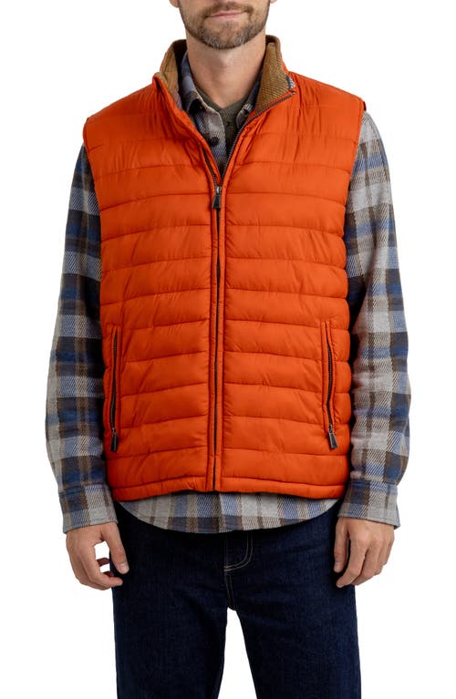 Rainforest Water Resistant Quilted Vest in Orange Aspen Trial 