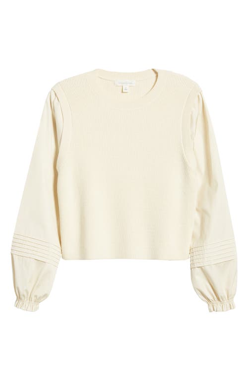 Shop Treasure & Bond Poplin Sleeve Sweater In Ivory Dove