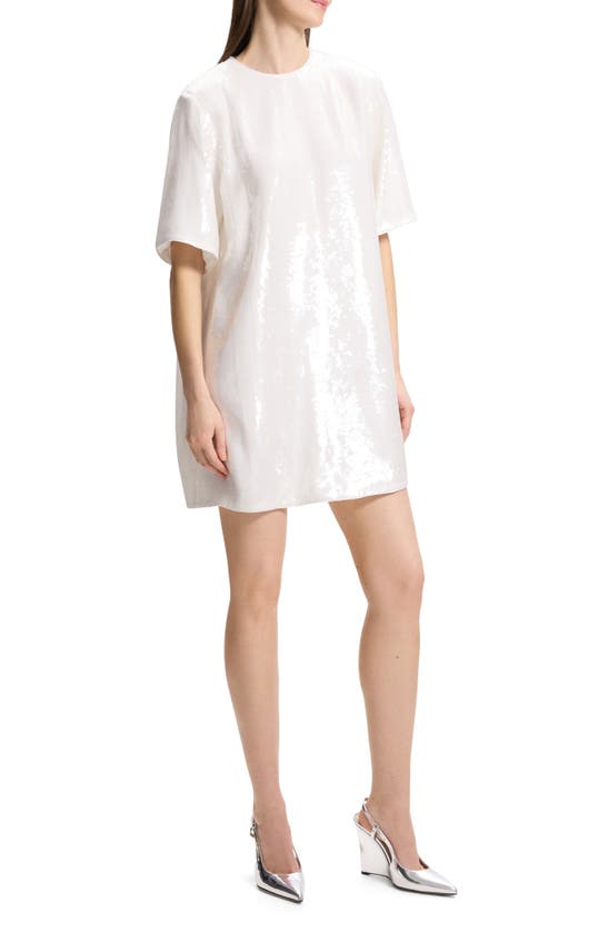 Shop Theory Sequin Embellished T-shirt Dress In White