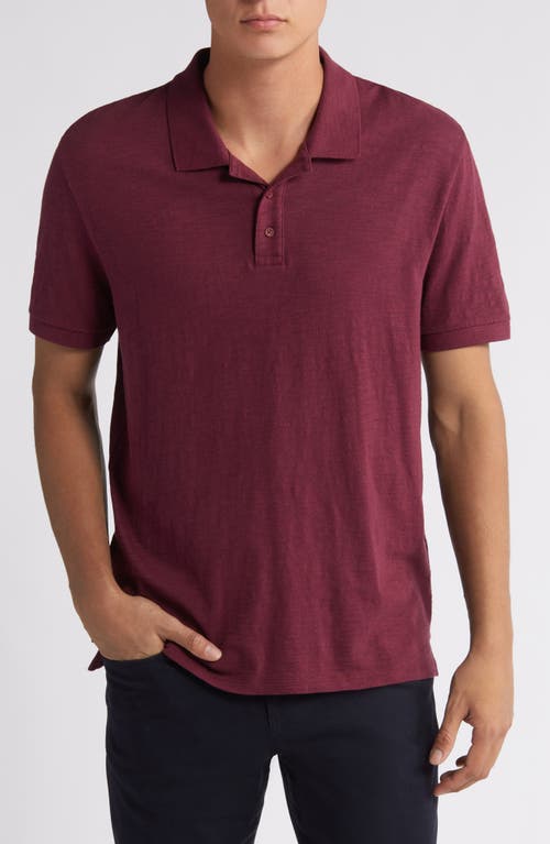 Shop Vince Cotton Slub Jersey Polo In Black Cherry