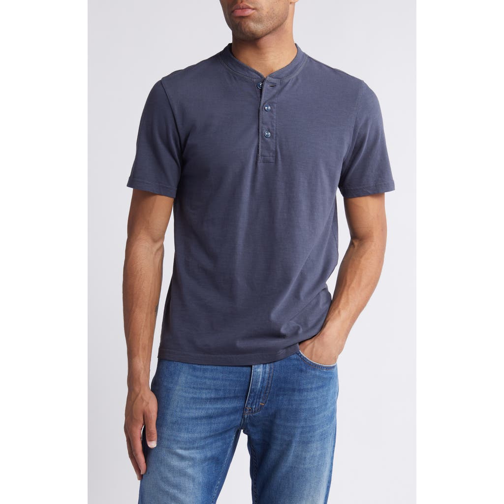 Faherty Sunwashed Organic Cotton Henley In Blue