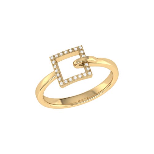 Shop Luvmyjewelry On The Block Square Sterling Silver Diamond Ring In 14kt Gold Vermeil On Sterling