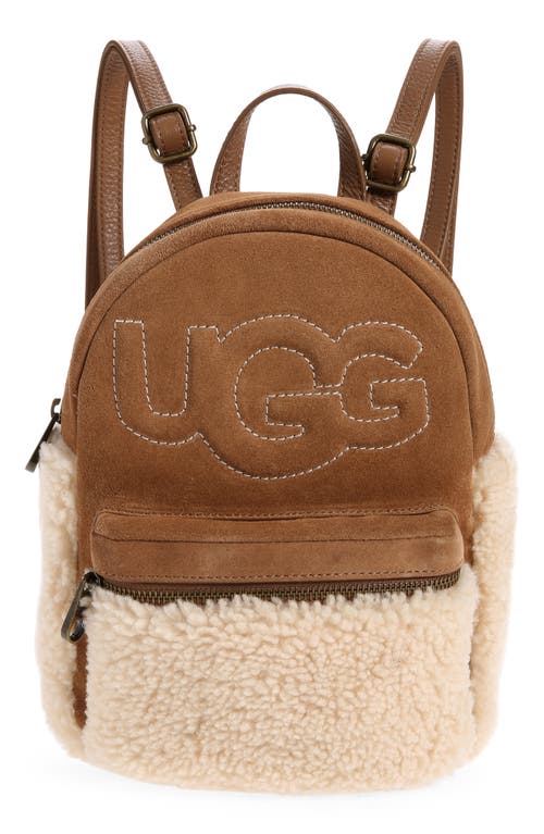 UGG(r) Dannie II Genuine Shearling Trim Mini Backpack in Chestnut
