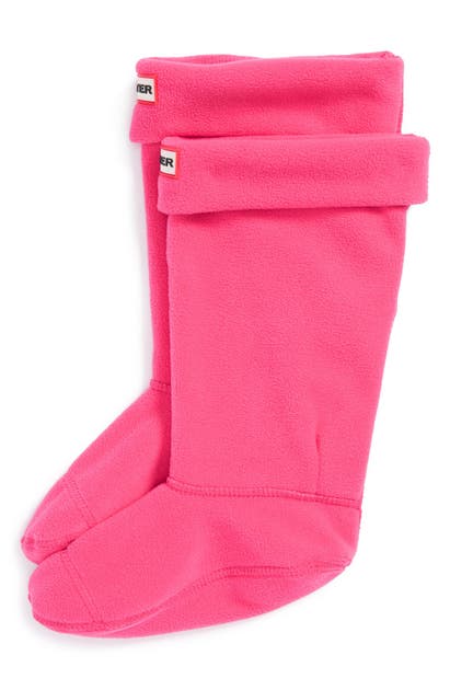 Hunter Kids' Fleece Welly Boot Socks In Fushia