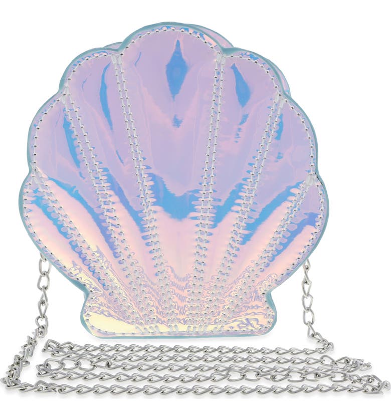 CAPELLI NEW YORK Iridescent Seashell Shoulder Bag, Main, color, SILVER COMBO