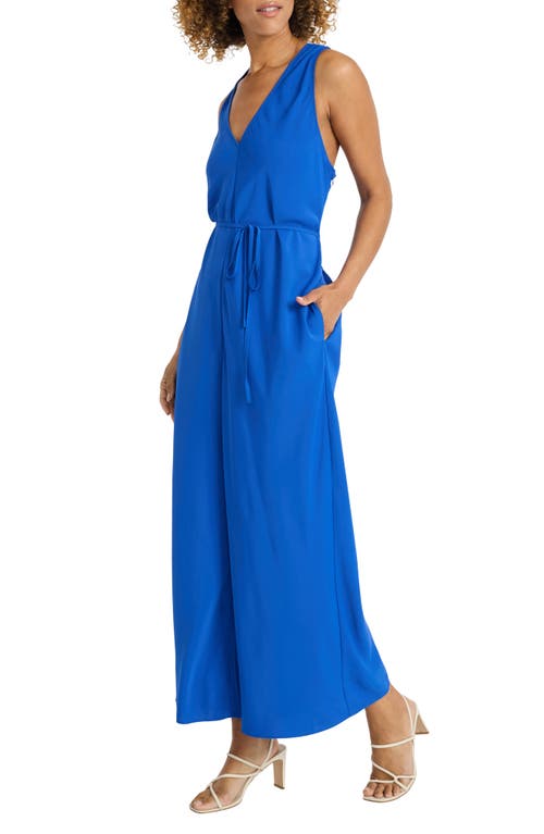 Shop Maggy London Sleeveless Wide Leg Jersey Jumpsuit In Blue